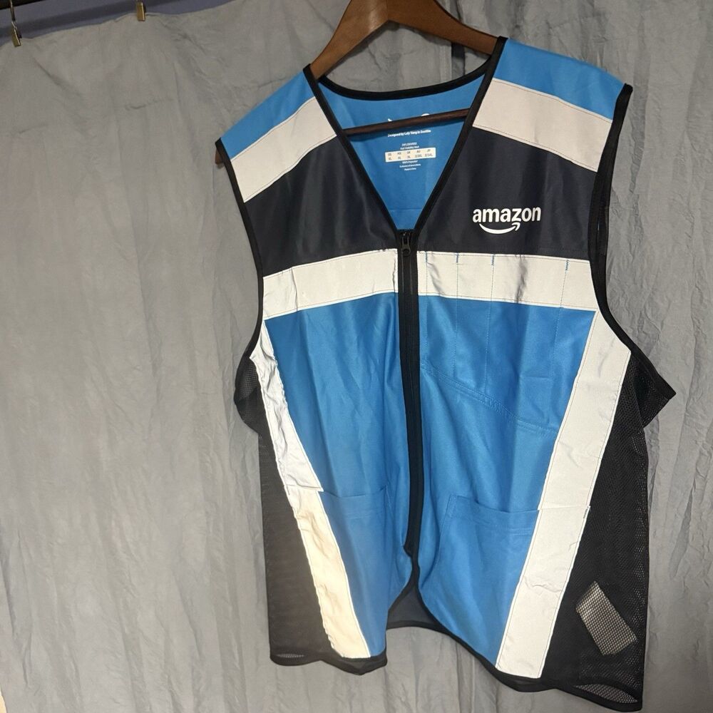 Amazon Vest Safety Vest Blue/Black/Gray Size XL High Visibility
